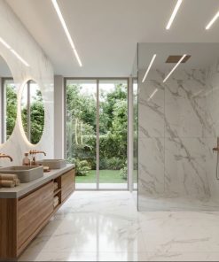 Porcelanato Efecto Mármol Blanco Brillante Faraya White 60.8x60.8