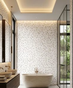 Lastra Efecto Mármol Blanco Pulido Cala Gold 120x240x6