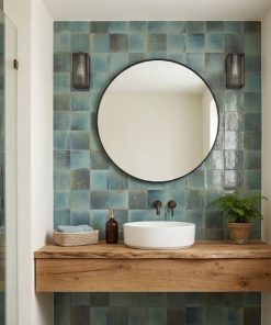 Porcelanato Efecto Piedra Verde Brillante Porc Gleeze Turchese Glo 10x10