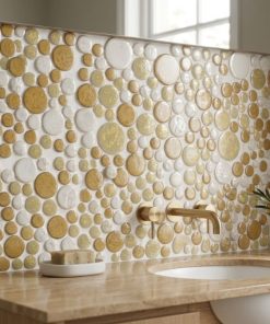 MOS CIRCULAR BEIGE/BLANC 30X30